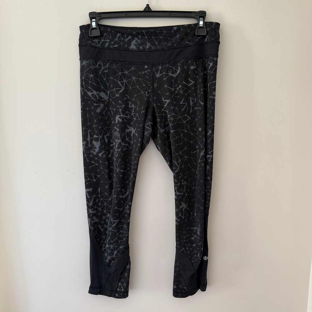Lululemon Run Inspire Crop II Geometric Constellation Print Mesh Leggings Size 6
